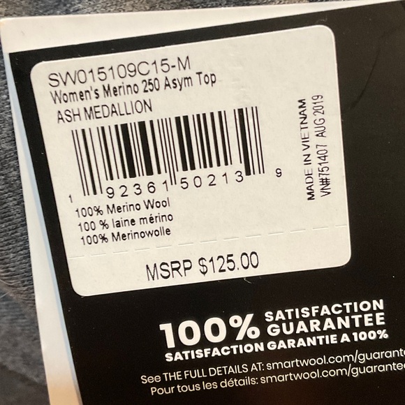 Smartwool Charcoal and Cream Patterned Top - Retail $125! - Picture 3 of 7